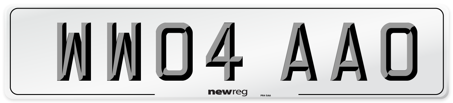WW04 AAO Number Plate from New Reg